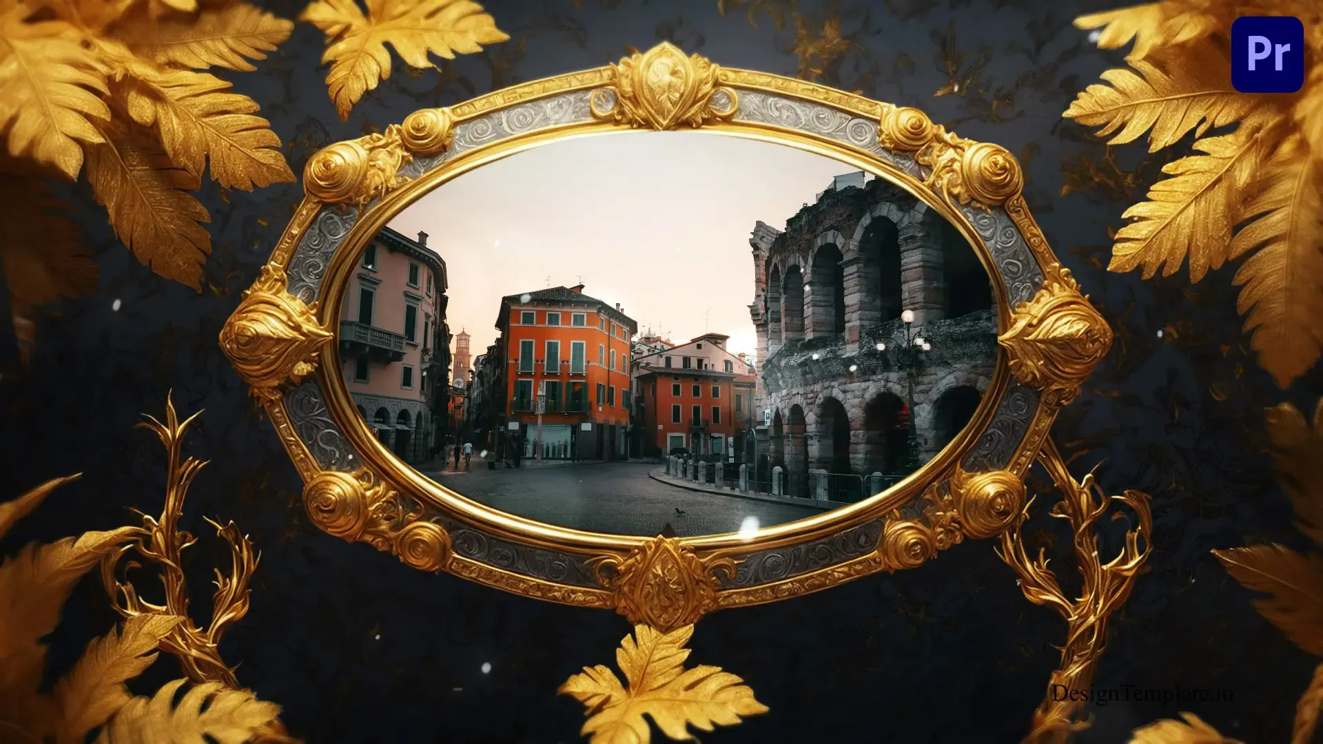 Regal Golden 3D Opulent Roman Frame Slideshow